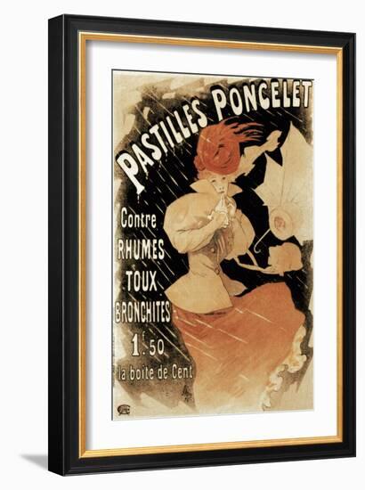 Advertising Poster for Pastilles Poncelet, a Cold and Bronchitis Remedy, 1896-Jules Chéret-Framed Giclee Print