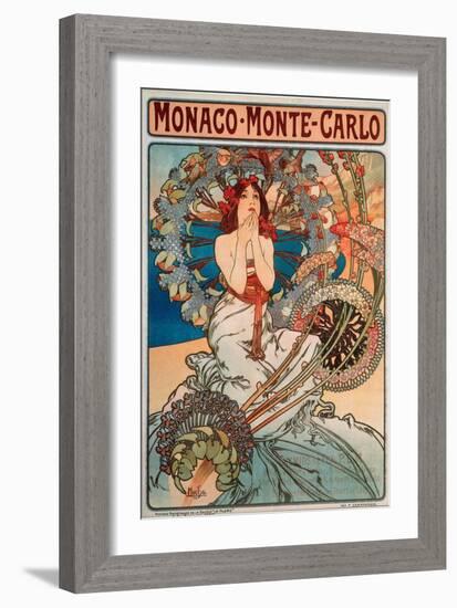 Advertising Poster for Railway Lines Monaco-Monte Carlo, 1897-Alphonse Marie Mucha-Framed Giclee Print