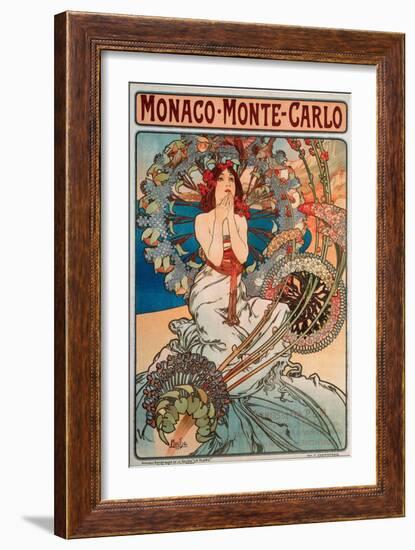 Advertising Poster for Railway Lines Monaco-Monte Carlo, 1897-Alphonse Marie Mucha-Framed Giclee Print