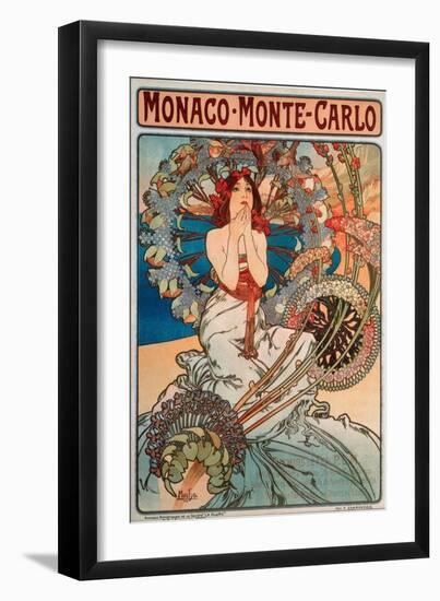 Advertising Poster for Railway Lines Monaco-Monte Carlo, 1897-Alphonse Marie Mucha-Framed Giclee Print