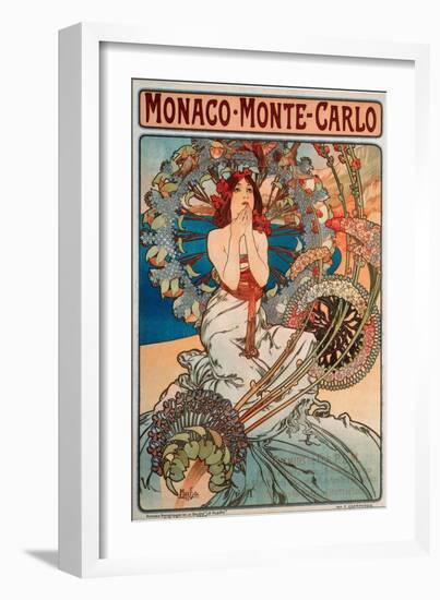 Advertising Poster for Railway Lines Monaco-Monte Carlo, 1897-Alphonse Marie Mucha-Framed Giclee Print