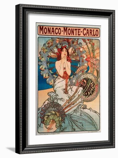 Advertising Poster for Railway Lines Monaco-Monte Carlo, 1897-Alphonse Marie Mucha-Framed Giclee Print