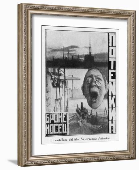 Advertising Poster for Sergei Eisensteins 1925 Film Battleship Potemkin-null-Framed Art Print