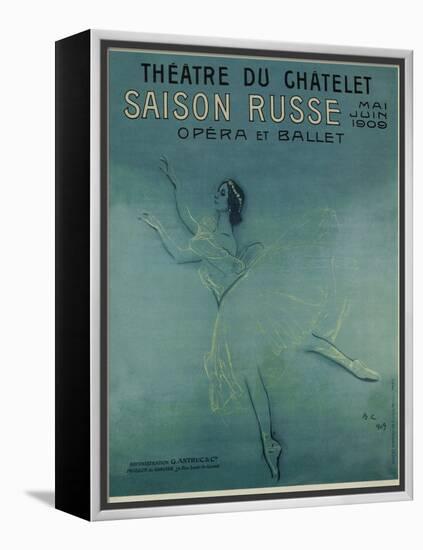 Advertising Poster for the Ballet Dancer Anna Pavlova in the Ballet Les Sylphides, 1909-Valentin Alexandrovich Serov-Framed Premier Image Canvas