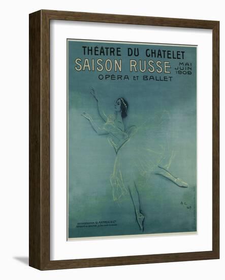 Advertising Poster for the Ballet Dancer Anna Pavlova in the Ballet Les Sylphides, 1909-Valentin Alexandrovich Serov-Framed Giclee Print