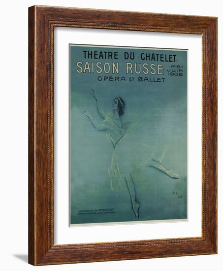 Advertising Poster for the Ballet Dancer Anna Pavlova in the Ballet Les Sylphides, 1909-Valentin Alexandrovich Serov-Framed Giclee Print