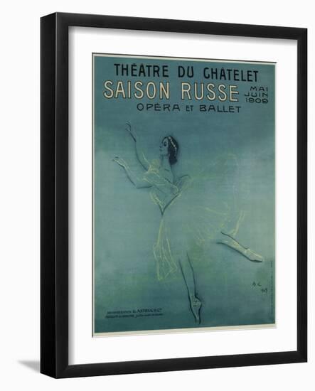 Advertising Poster for the Ballet Dancer Anna Pavlova in the Ballet Les Sylphides, 1909-Valentin Alexandrovich Serov-Framed Giclee Print