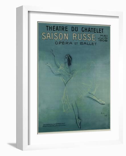 Advertising Poster for the Ballet Dancer Anna Pavlova in the Ballet Les Sylphides, 1909-Valentin Alexandrovich Serov-Framed Giclee Print