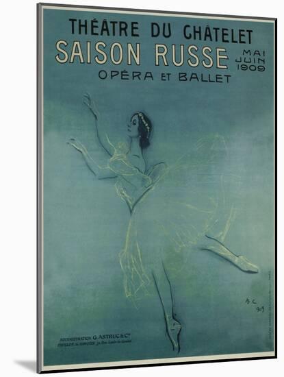 Advertising Poster for the Ballet Dancer Anna Pavlova in the Ballet Les Sylphides, 1909-Valentin Alexandrovich Serov-Mounted Giclee Print