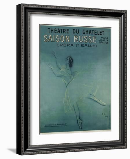 Advertising Poster for the Ballet Dancer Anna Pavlova in the Ballet Les Sylphides, 1909-Valentin Alexandrovich Serov-Framed Giclee Print