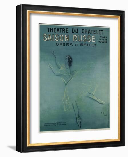 Advertising Poster for the Ballet Dancer Anna Pavlova in the Ballet Les Sylphides, 1909-Valentin Alexandrovich Serov-Framed Giclee Print