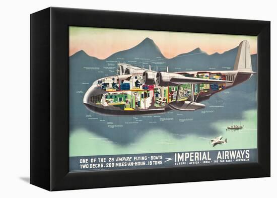 Advertising Poster for the 'Flying Boats' of Imperial Airways, 1937 (Offset Colour Lithograph)-null-Framed Premier Image Canvas