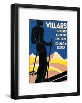 Advertising poster for Villars, Switzerland-Johannes Handschin-Framed Art Print