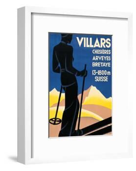 Advertising poster for Villars, Switzerland-Johannes Handschin-Framed Art Print