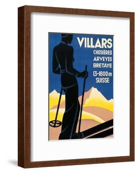 Advertising poster for Villars, Switzerland-Johannes Handschin-Framed Art Print