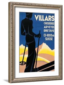 Advertising poster for Villars, Switzerland-Johannes Handschin-Framed Art Print