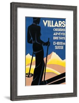 Advertising poster for Villars, Switzerland-Johannes Handschin-Framed Art Print
