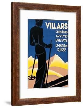 Advertising poster for Villars, Switzerland-Johannes Handschin-Framed Art Print