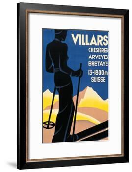 Advertising poster for Villars, Switzerland-Johannes Handschin-Framed Art Print