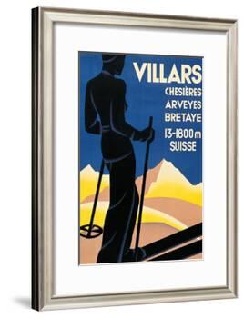 Advertising poster for Villars, Switzerland-Johannes Handschin-Framed Art Print