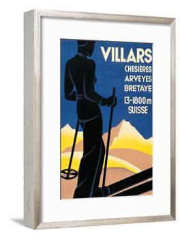Advertising poster for Villars, Switzerland-Johannes Handschin-Framed Art Print