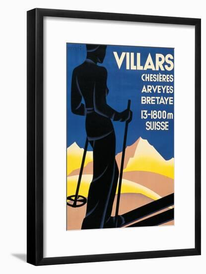 Advertising poster for Villars, Switzerland-Johannes Handschin-Framed Art Print