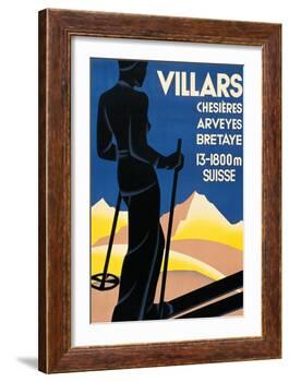 Advertising poster for Villars, Switzerland-Johannes Handschin-Framed Art Print