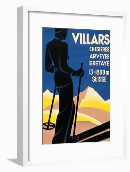 Advertising poster for Villars, Switzerland-Johannes Handschin-Framed Art Print