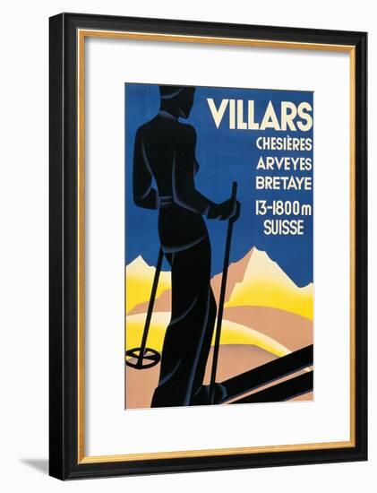 Advertising poster for Villars, Switzerland-Johannes Handschin-Framed Art Print