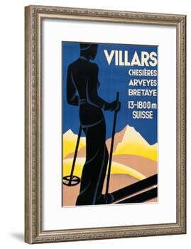 Advertising poster for Villars, Switzerland-Johannes Handschin-Framed Art Print