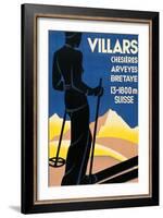 Advertising poster for Villars, Switzerland-Johannes Handschin-Framed Art Print