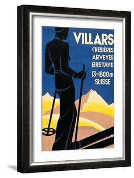Advertising poster for Villars, Switzerland-Johannes Handschin-Framed Art Print