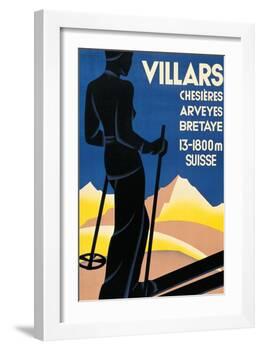 Advertising poster for Villars, Switzerland-Johannes Handschin-Framed Art Print