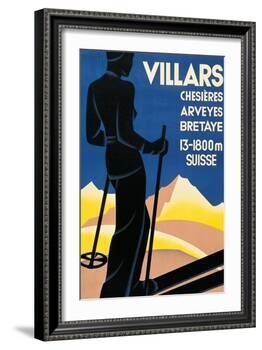 Advertising poster for Villars, Switzerland-Johannes Handschin-Framed Art Print