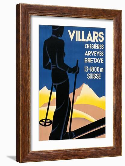 Advertising Poster for Villars-null-Framed Giclee Print