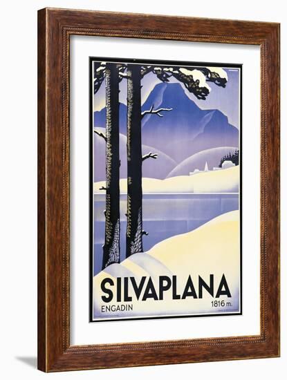 Advertising poster Silvaplana, Switzerland-Johannes Handschin-Framed Art Print