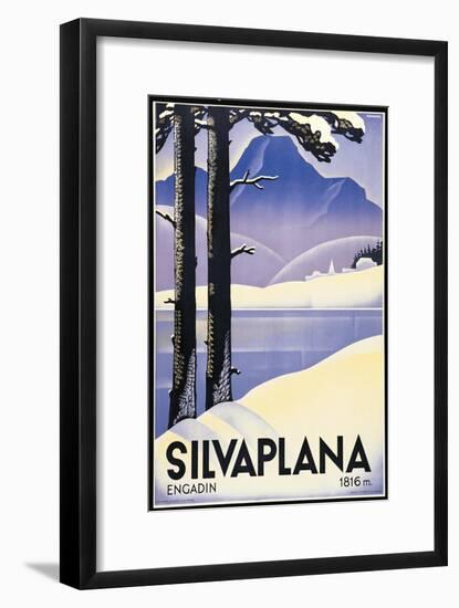 Advertising poster Silvaplana, Switzerland-Johannes Handschin-Framed Art Print