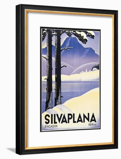 Advertising poster Silvaplana, Switzerland-Johannes Handschin-Framed Art Print