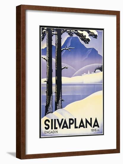 Advertising poster Silvaplana, Switzerland-Johannes Handschin-Framed Art Print