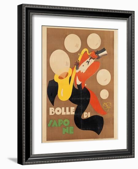 Advertising poster, Soap bubbles-Mario Pompei-Framed Art Print