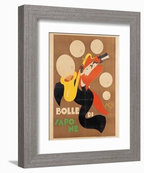 Advertising poster, Soap bubbles-Mario Pompei-Framed Art Print