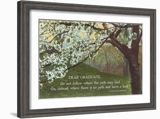 Advice for the Graduate, Cherry Blossoms-null-Framed Art Print