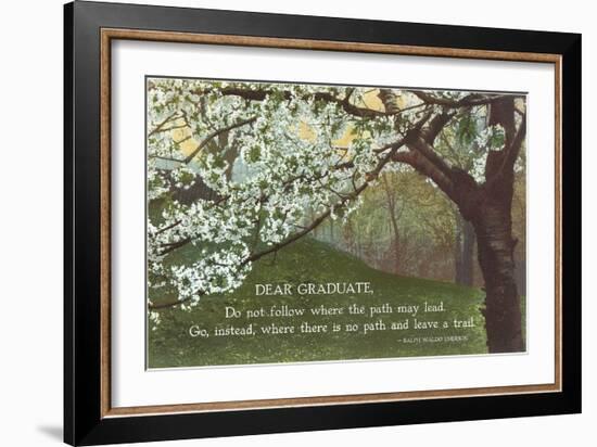 Advice for the Graduate, Cherry Blossoms-null-Framed Art Print