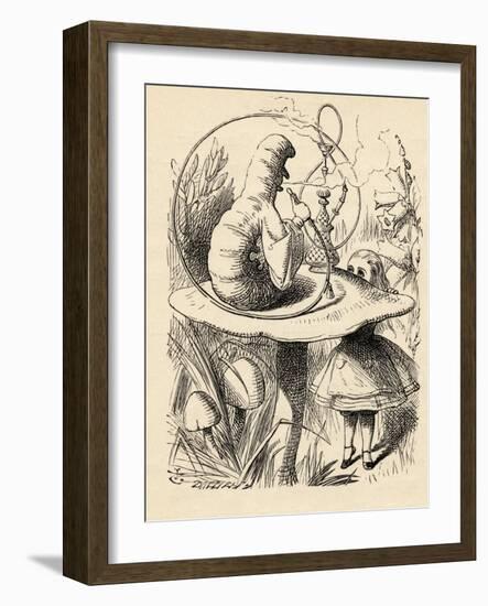 Advice from a Caterpillar, from 'Alice's Adventures in Wonderland' by Lewis Carroll, Published 1891-John Tenniel-Framed Giclee Print