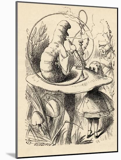 Advice from a Caterpillar, from 'Alice's Adventures in Wonderland' by Lewis Carroll, Published 1891-John Tenniel-Mounted Giclee Print