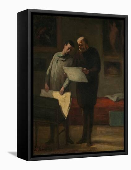 Advice to a Young Artist, 1865-68 (Oil on Canvas)-Honore Daumier-Framed Premier Image Canvas