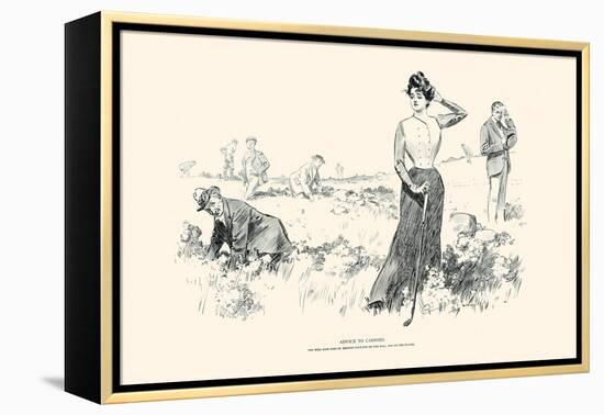 Advice To Caddies-Charles Dana Gibson-Framed Stretched Canvas