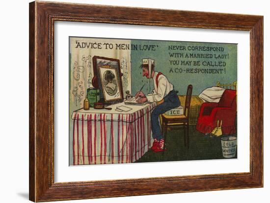 Advice to Men in Love, Never Correspond with a Married Lady! You May Be Called a Co-Respondent-Tom Browne-Framed Giclee Print
