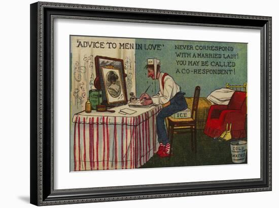 Advice to Men in Love, Never Correspond with a Married Lady! You May Be Called a Co-Respondent-Tom Browne-Framed Giclee Print