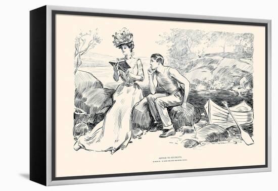 Advice To Students-Charles Dana Gibson-Framed Stretched Canvas